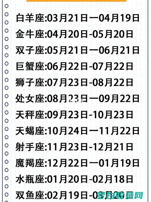 12星座日期查问 (12星座日期表)