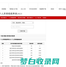个人所得税税率表2023 - 个人所得税计算器